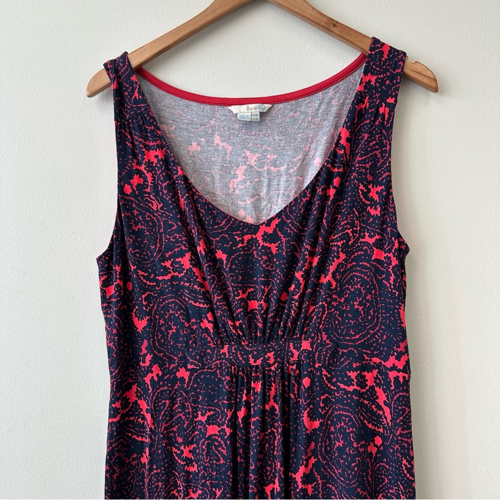 Boden Navy and Pink Floral Maxi Dress